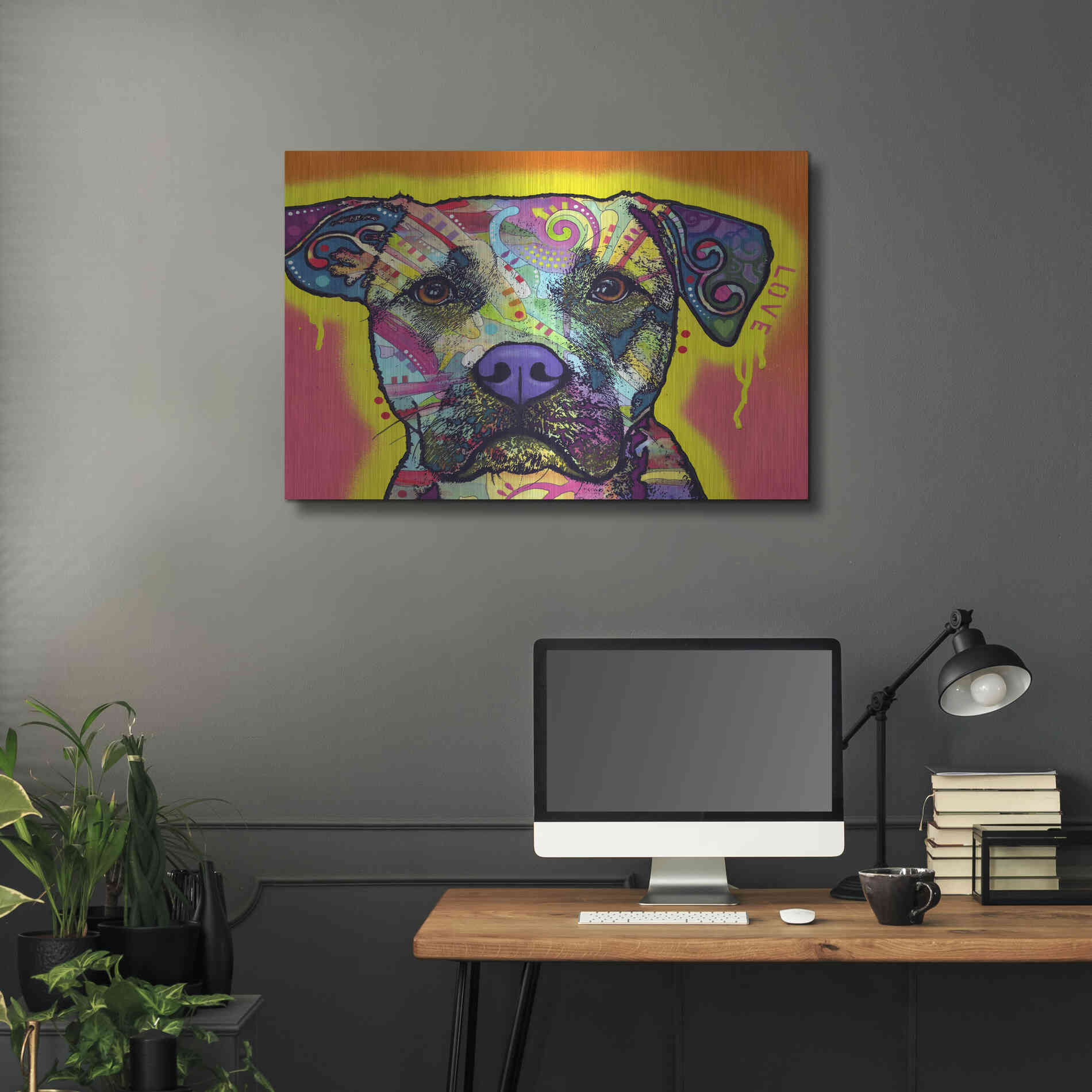 Luxe Metal Art 'Drip Love' by Dean Russo, Metal Wall Art,36x24