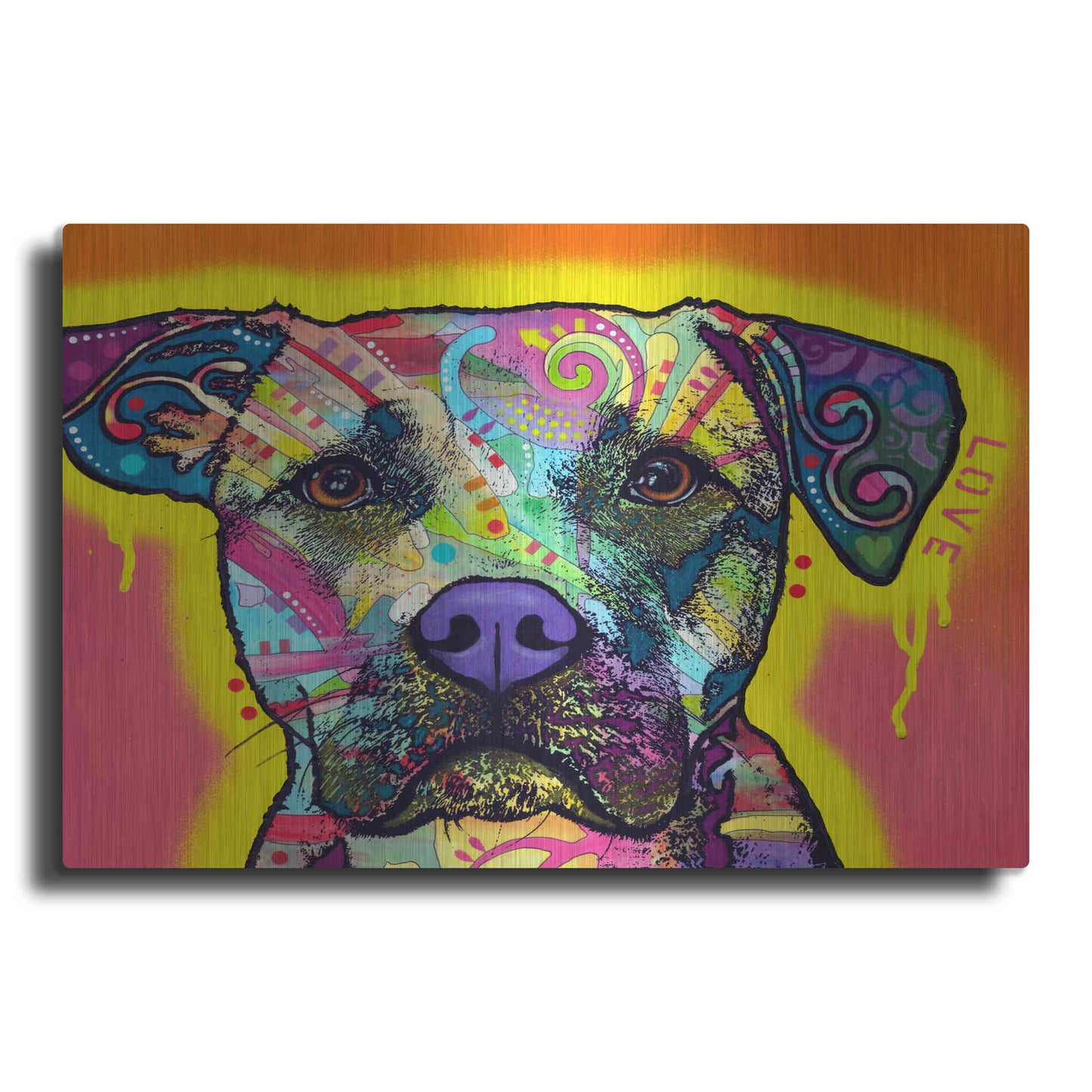 Luxe Metal Art 'Drip Love' by Dean Russo, Metal Wall Art