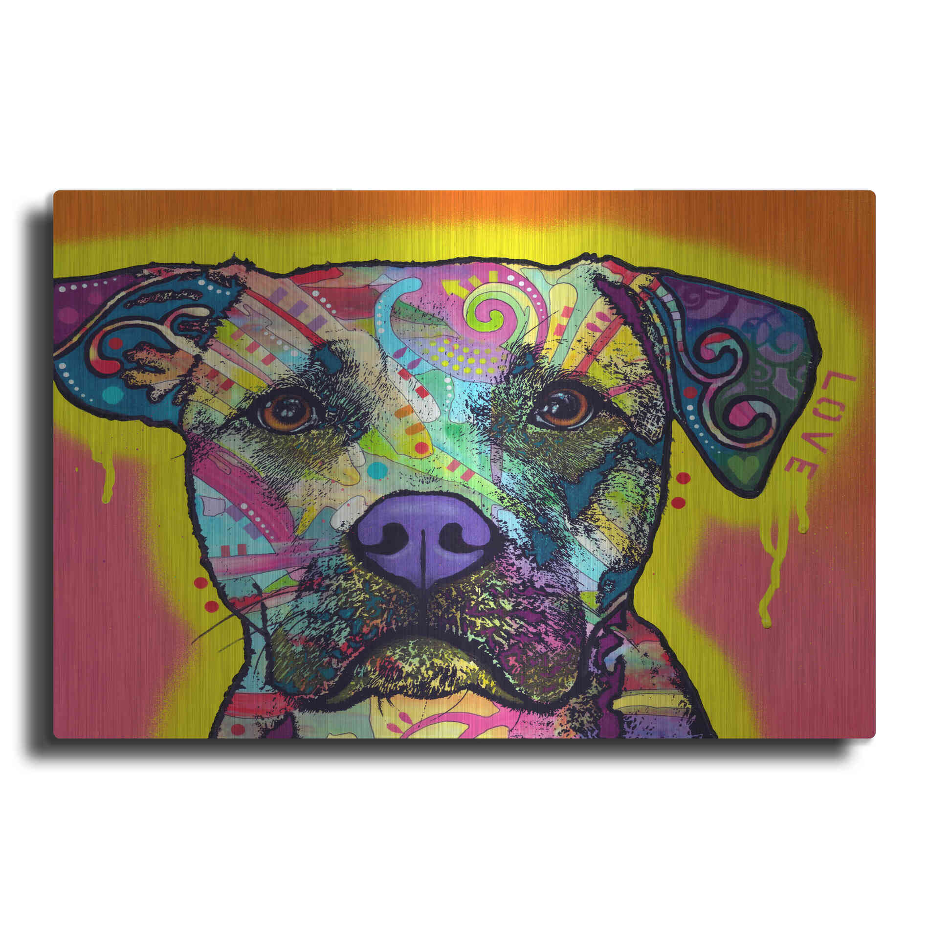 Luxe Metal Art 'Drip Love' by Dean Russo, Metal Wall Art