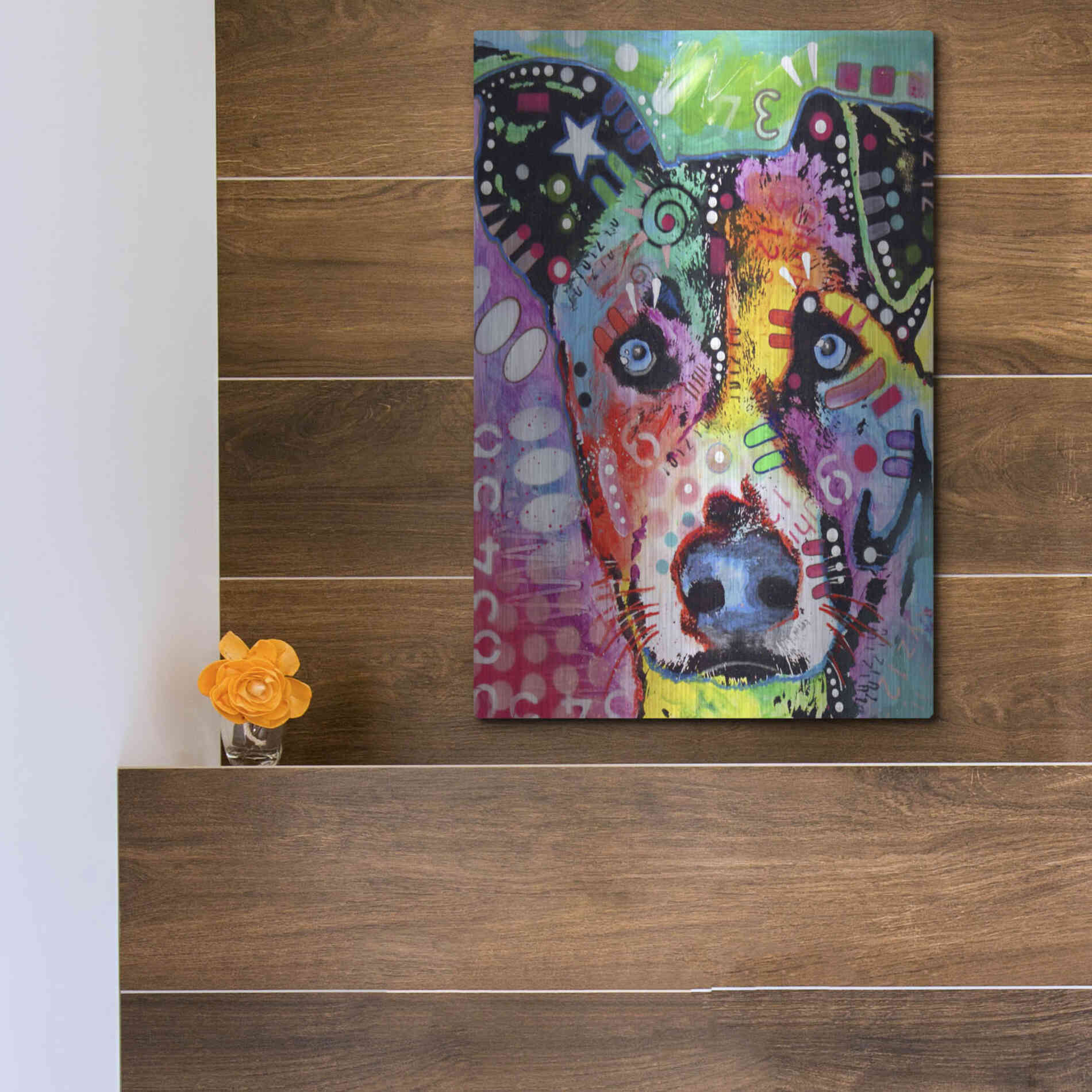 Luxe Metal Art 'Flipped' by Dean Russo, Metal Wall Art,12x16