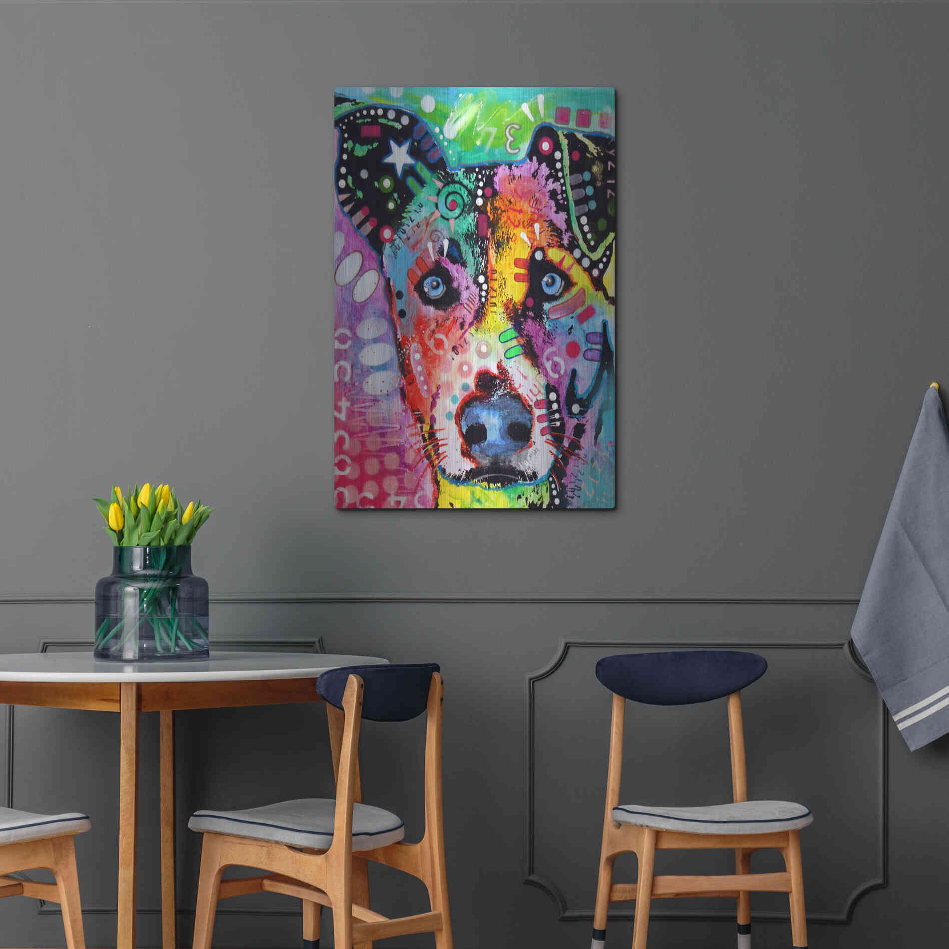 Luxe Metal Art 'Flipped' by Dean Russo, Metal Wall Art,24x36