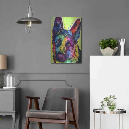 Luxe Metal Art 'German Shepherd 1' by Dean Russo, Metal Wall Art,16x24