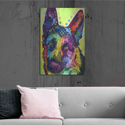 Luxe Metal Art 'German Shepherd 1' by Dean Russo, Metal Wall Art,24x36