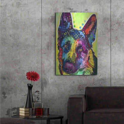Luxe Metal Art 'German Shepherd 1' by Dean Russo, Metal Wall Art,24x36