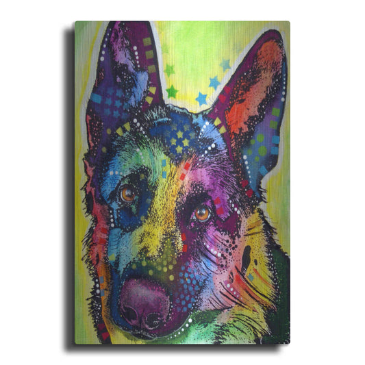 Luxe Metal Art 'German Shepherd 1' by Dean Russo, Metal Wall Art