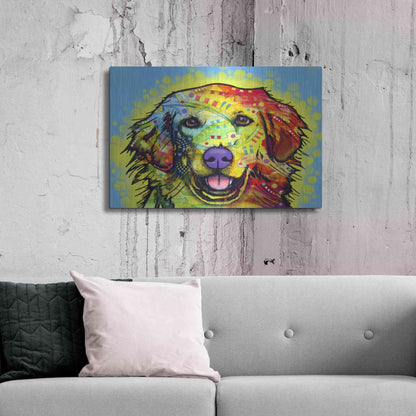 Luxe Metal Art 'Golden Retriever' by Dean Russo, Metal Wall Art,36x24