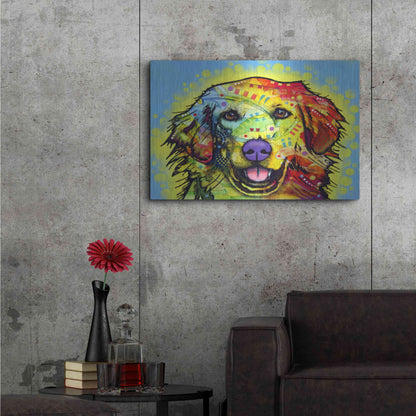 Luxe Metal Art 'Golden Retriever' by Dean Russo, Metal Wall Art,36x24