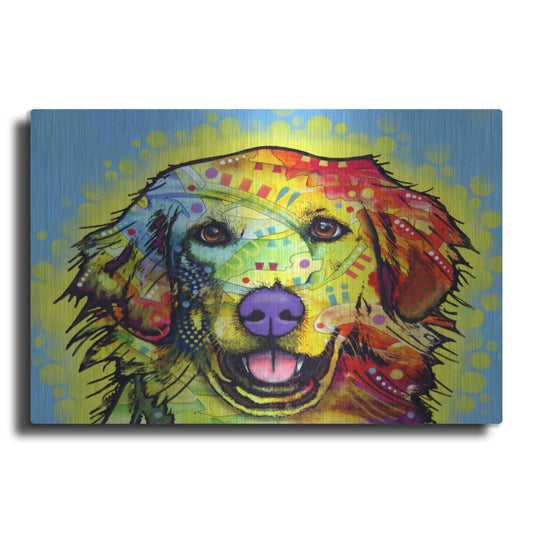 Luxe Metal Art 'Golden Retriever' by Dean Russo, Metal Wall Art