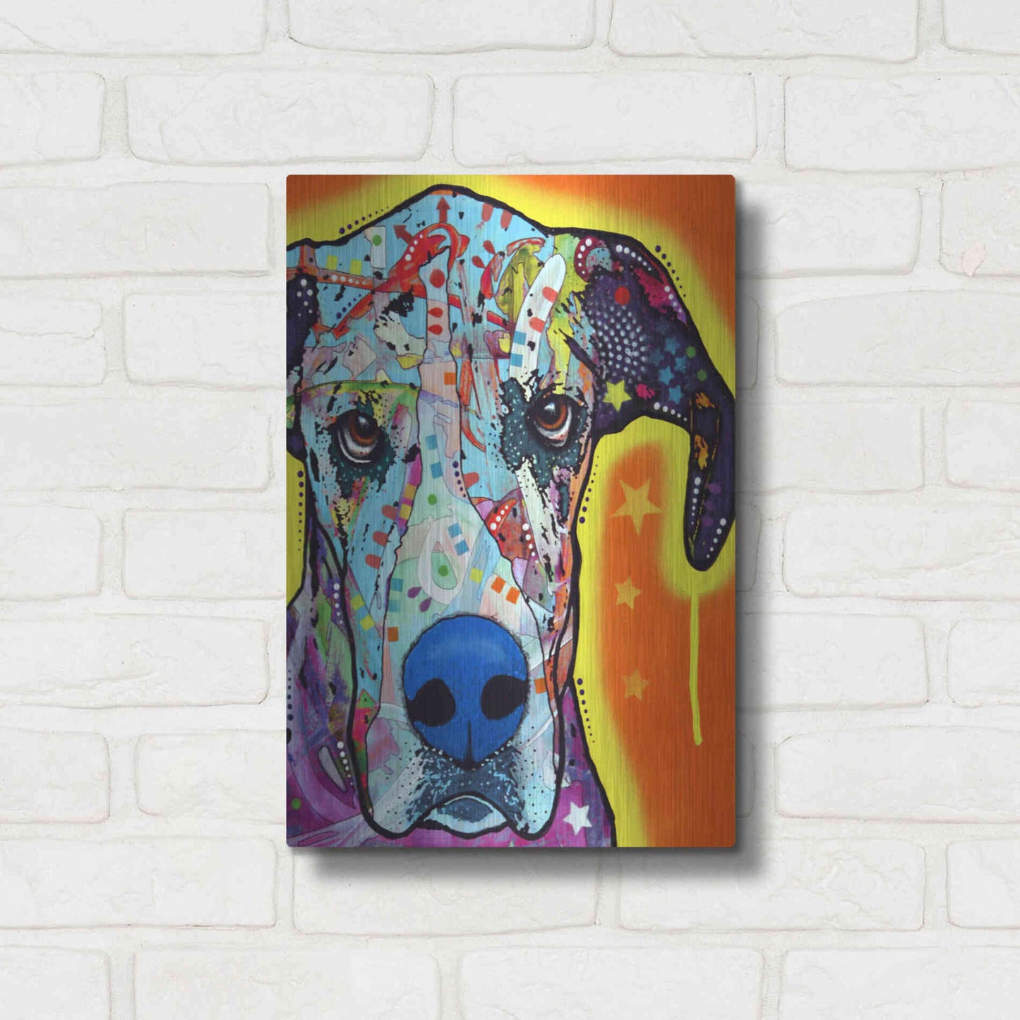 Luxe Metal Art 'Great Dane' by Dean Russo, Metal Wall Art,12x16