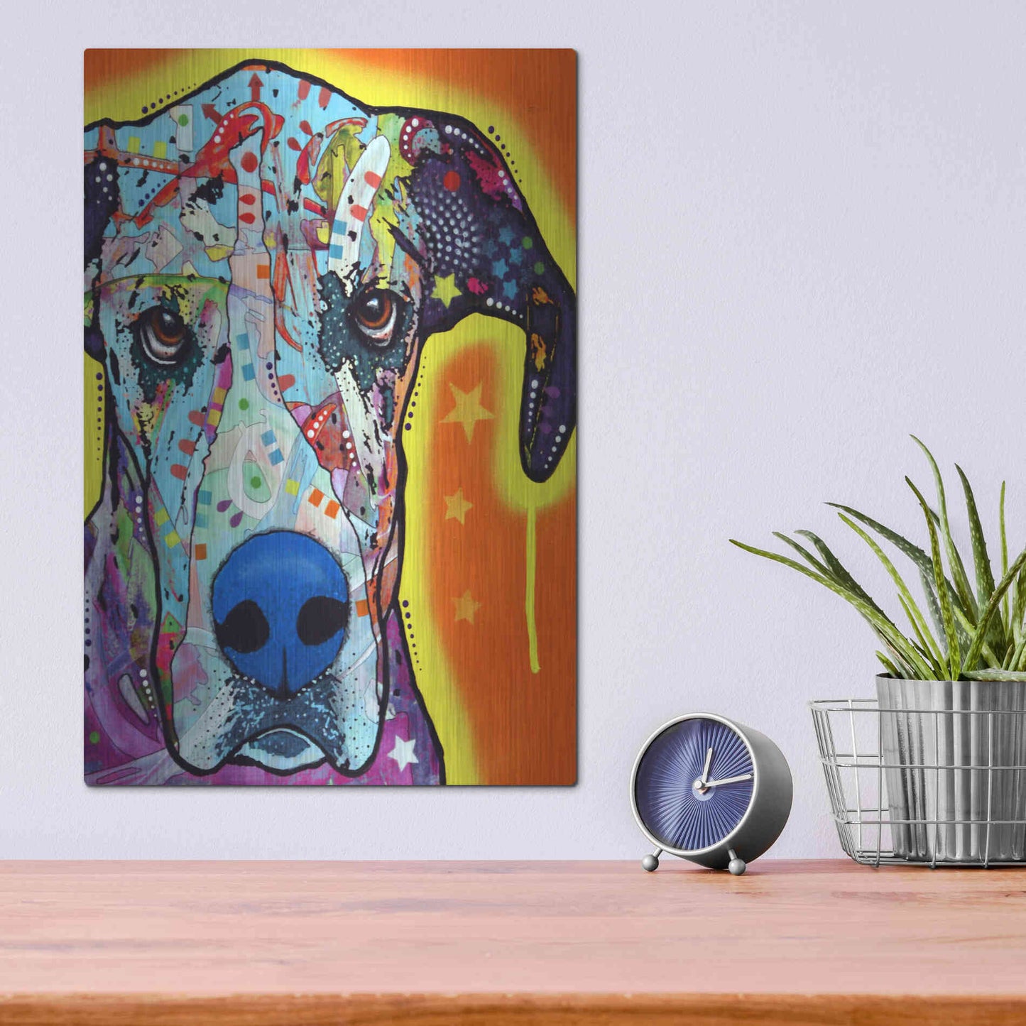 Luxe Metal Art 'Great Dane' by Dean Russo, Metal Wall Art,12x16