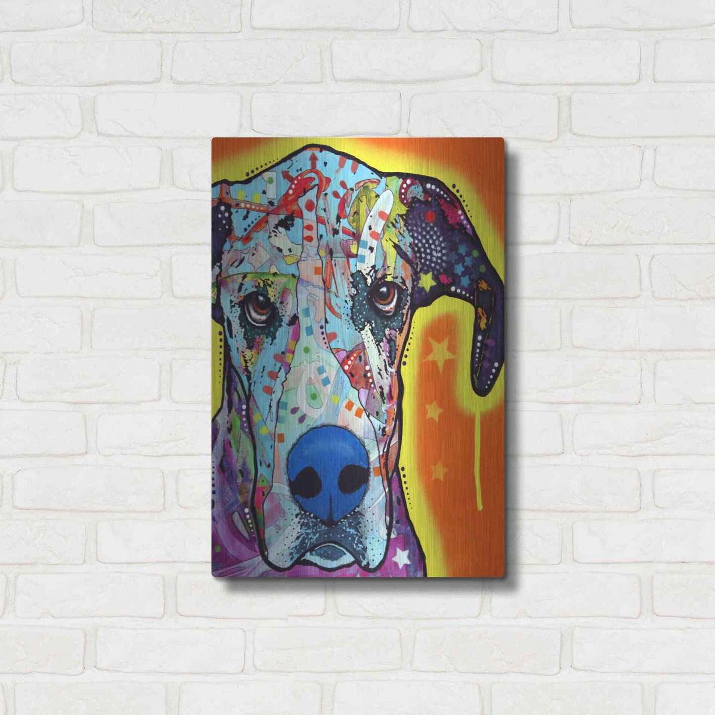 Luxe Metal Art 'Great Dane' by Dean Russo, Metal Wall Art,16x24