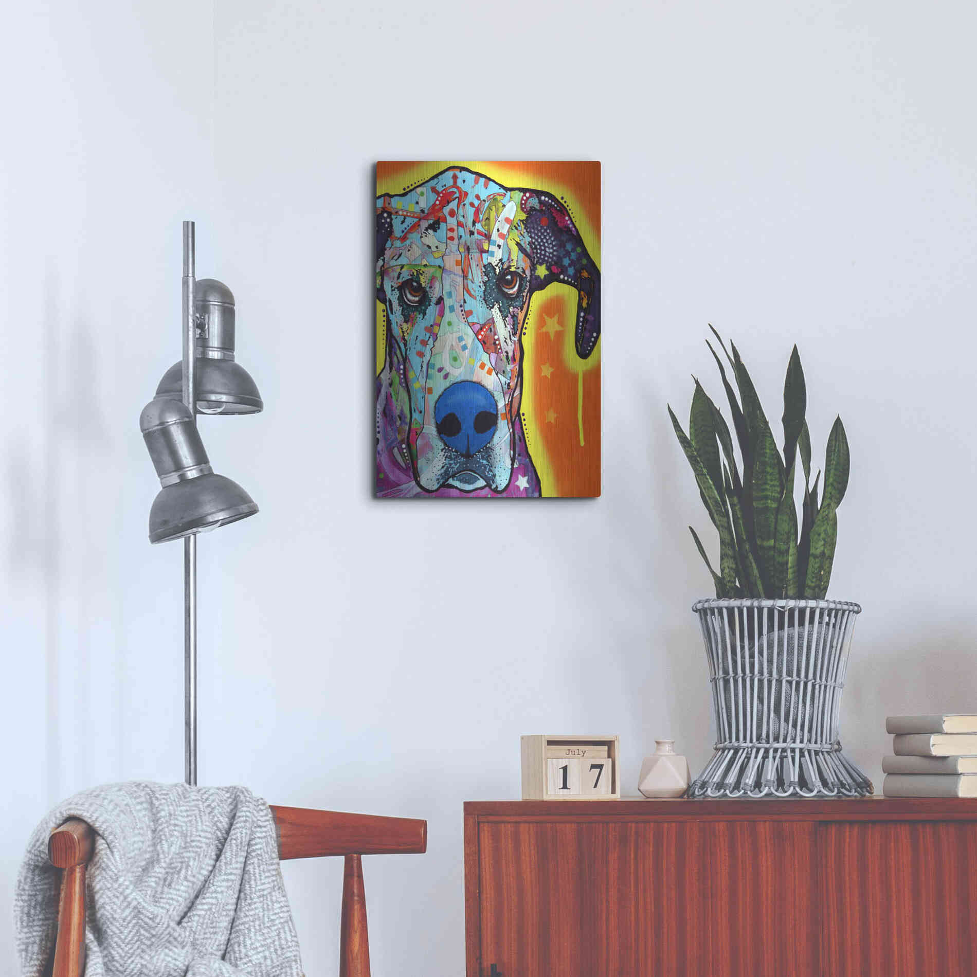 Luxe Metal Art 'Great Dane' by Dean Russo, Metal Wall Art,16x24