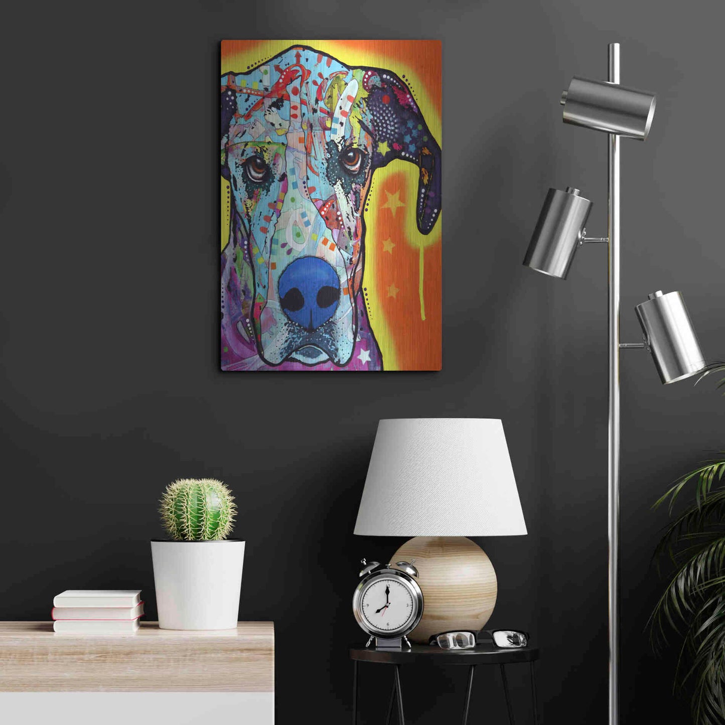 Luxe Metal Art 'Great Dane' by Dean Russo, Metal Wall Art,16x24