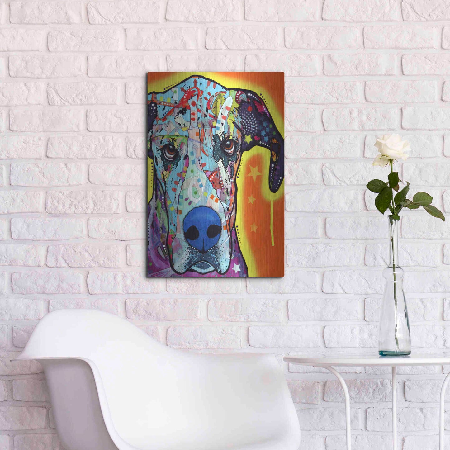 Luxe Metal Art 'Great Dane' by Dean Russo, Metal Wall Art,16x24