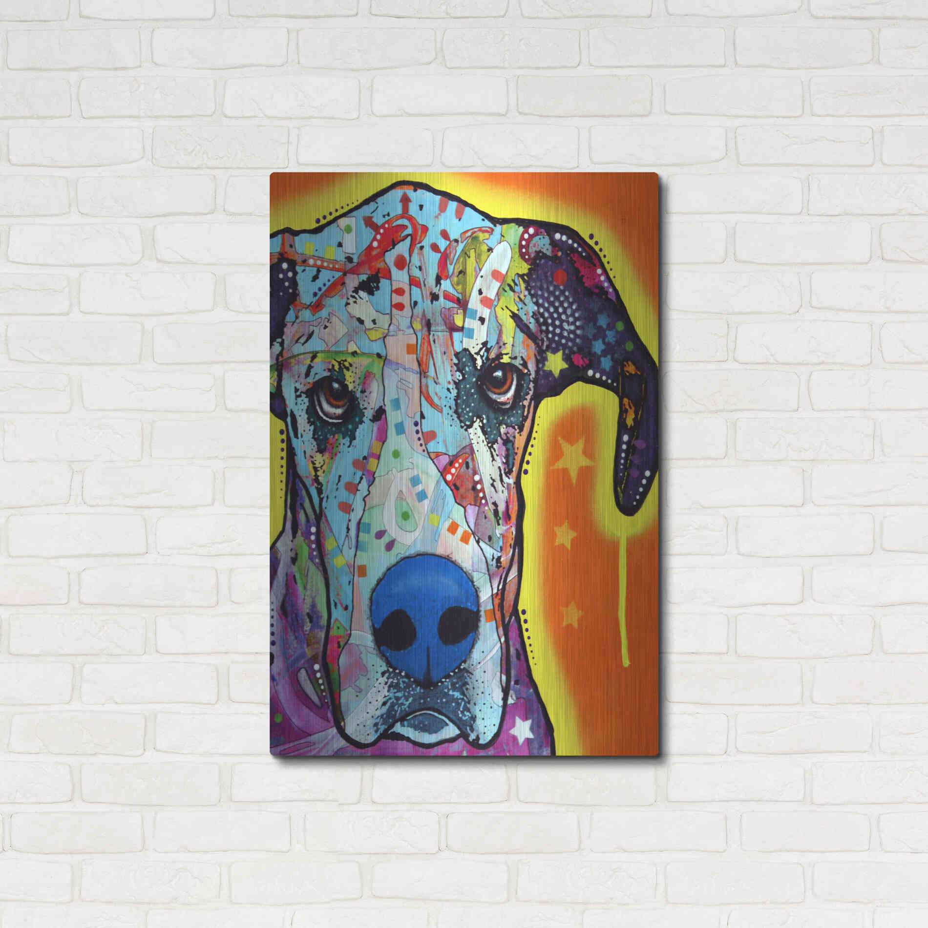 Luxe Metal Art 'Great Dane' by Dean Russo, Metal Wall Art,24x36