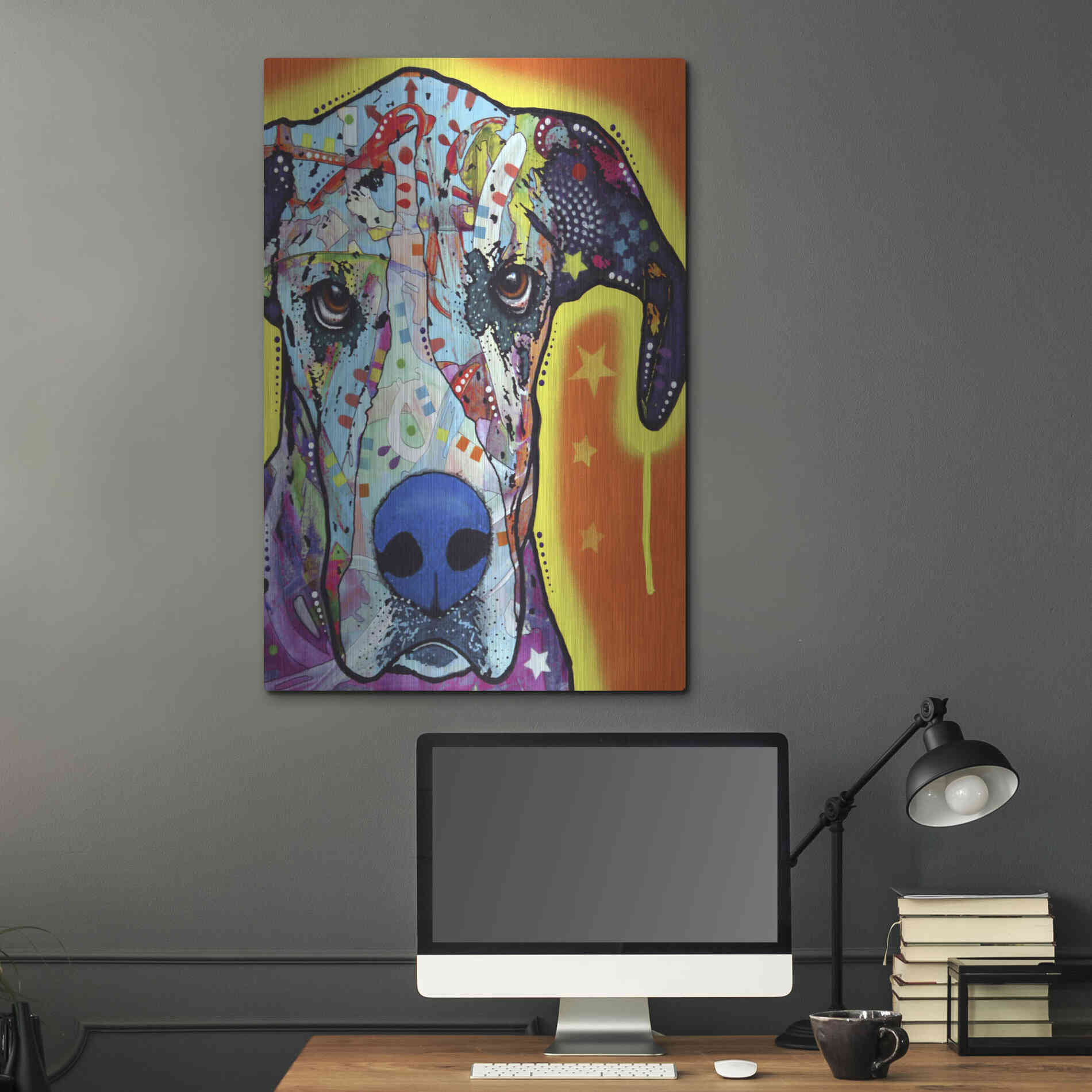 Luxe Metal Art 'Great Dane' by Dean Russo, Metal Wall Art,24x36