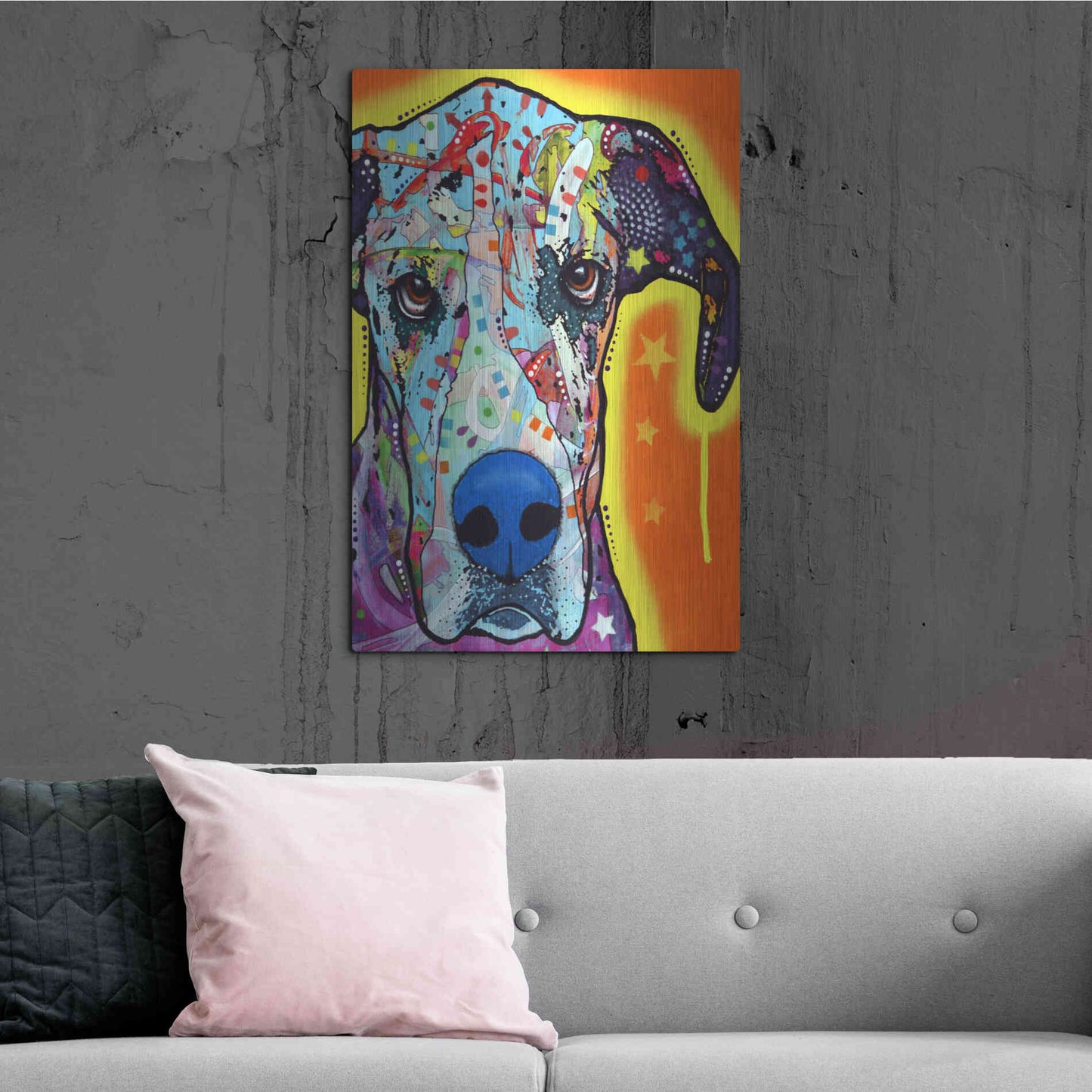 Luxe Metal Art 'Great Dane' by Dean Russo, Metal Wall Art,24x36