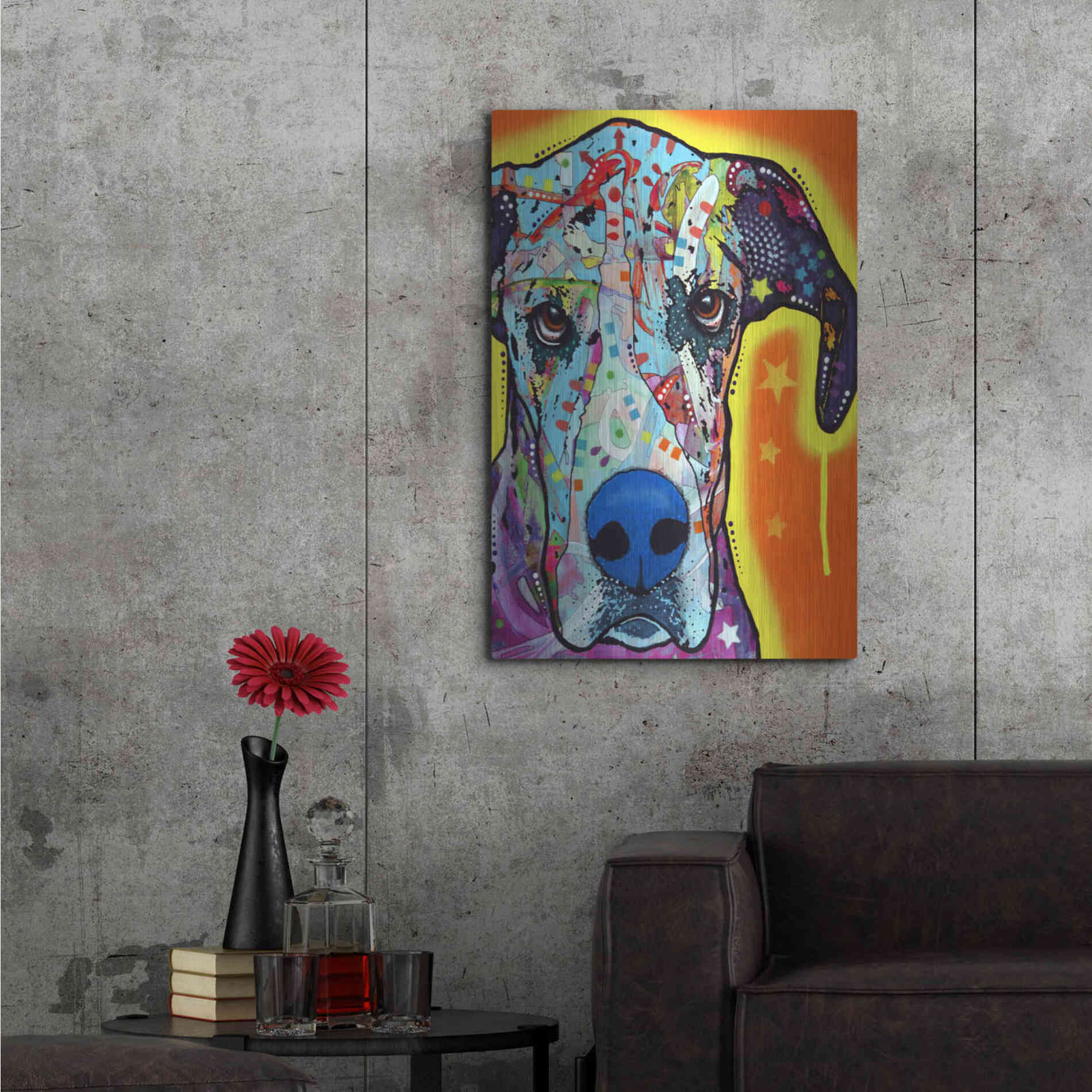 Luxe Metal Art 'Great Dane' by Dean Russo, Metal Wall Art,24x36