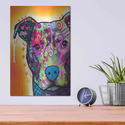 Luxe Metal Art 'Heart U Pit Bull' by Dean Russo, Metal Wall Art,12x16