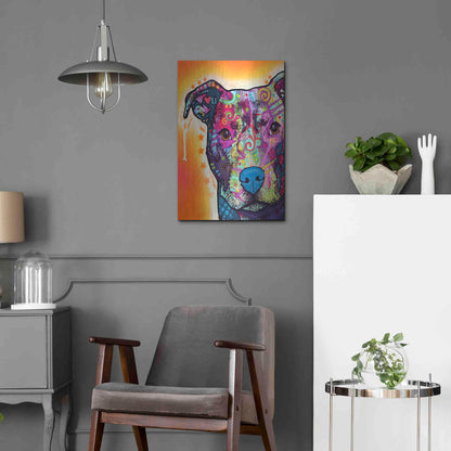 Luxe Metal Art 'Heart U Pit Bull' by Dean Russo, Metal Wall Art,16x24