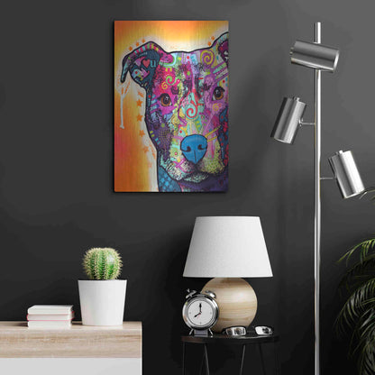 Luxe Metal Art 'Heart U Pit Bull' by Dean Russo, Metal Wall Art,16x24