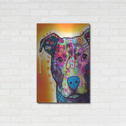 Luxe Metal Art 'Heart U Pit Bull' by Dean Russo, Metal Wall Art,24x36