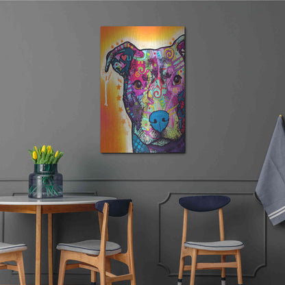 Luxe Metal Art 'Heart U Pit Bull' by Dean Russo, Metal Wall Art,24x36