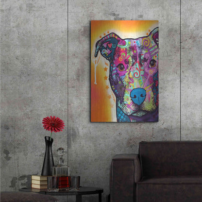 Luxe Metal Art 'Heart U Pit Bull' by Dean Russo, Metal Wall Art,24x36