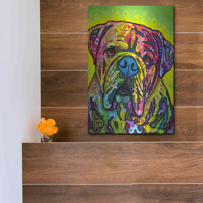Luxe Metal Art 'Hey Bulldog' by Dean Russo, Metal Wall Art,12x16