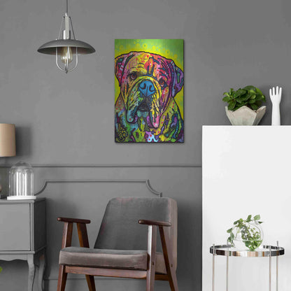 Luxe Metal Art 'Hey Bulldog' by Dean Russo, Metal Wall Art,16x24