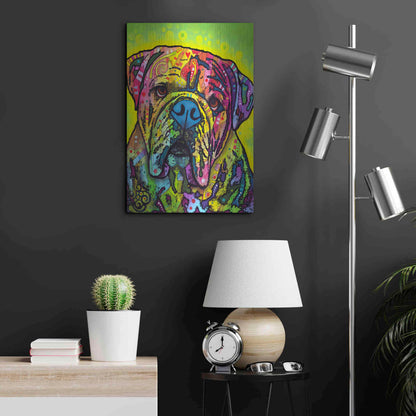 Luxe Metal Art 'Hey Bulldog' by Dean Russo, Metal Wall Art,16x24