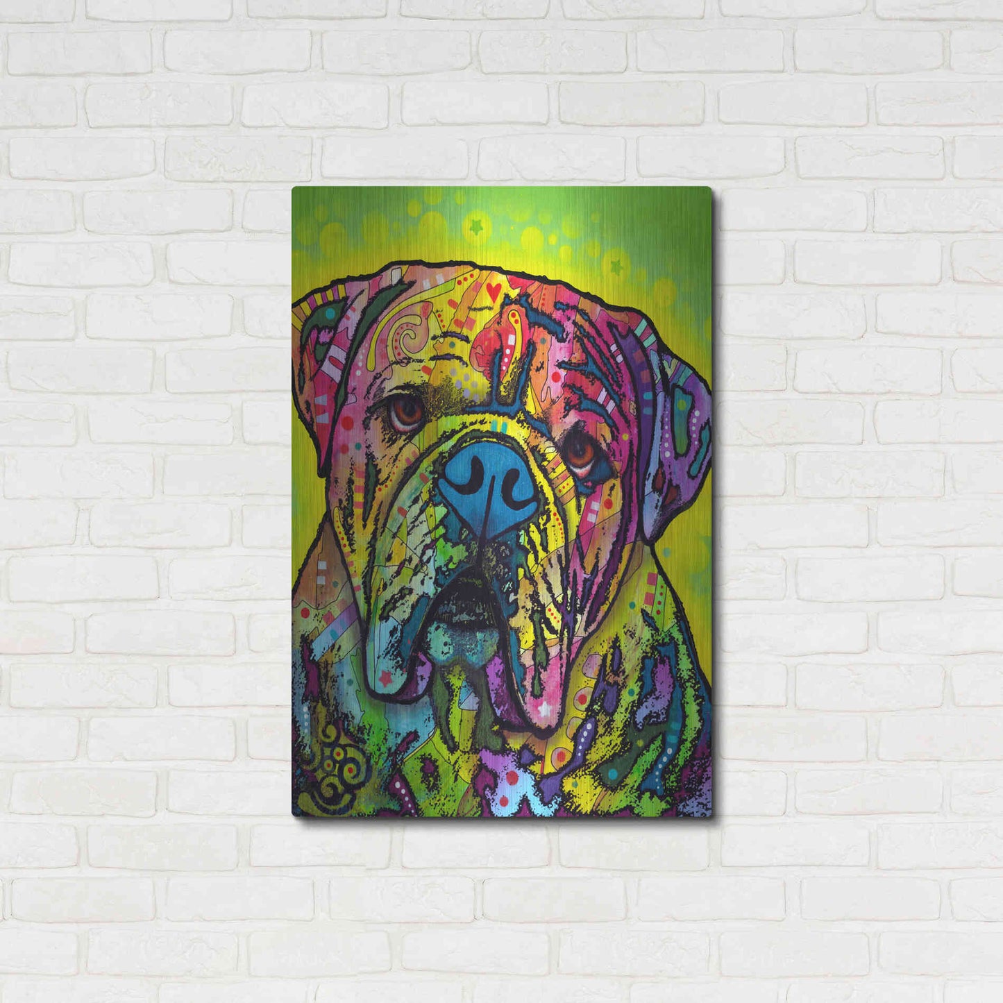 Luxe Metal Art 'Hey Bulldog' by Dean Russo, Metal Wall Art,24x36
