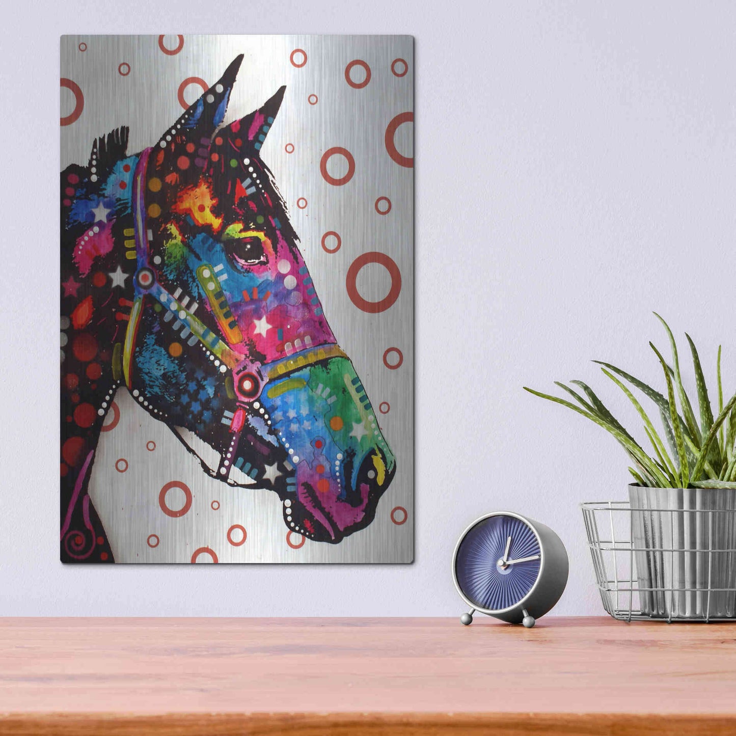 Luxe Metal Art 'Horse 1' by Dean Russo, Metal Wall Art,12x16