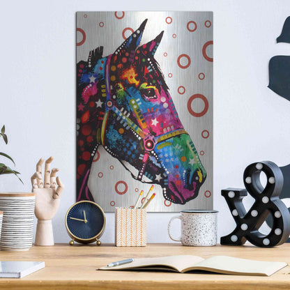 Luxe Metal Art 'Horse 1' by Dean Russo, Metal Wall Art,12x16