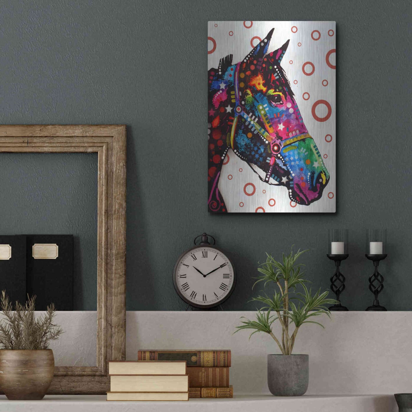 Luxe Metal Art 'Horse 1' by Dean Russo, Metal Wall Art,12x16
