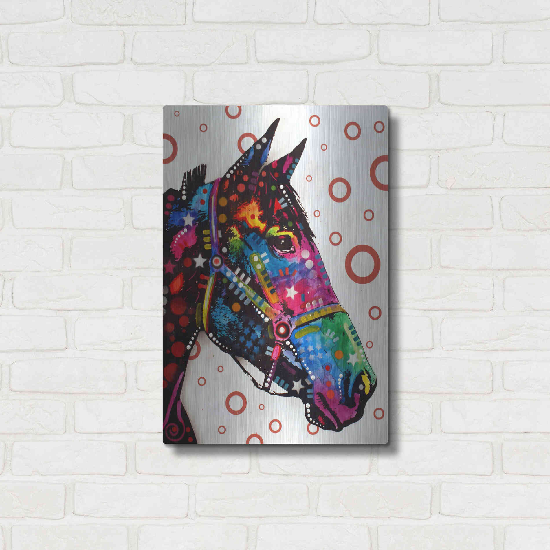 Luxe Metal Art 'Horse 1' by Dean Russo, Metal Wall Art,16x24