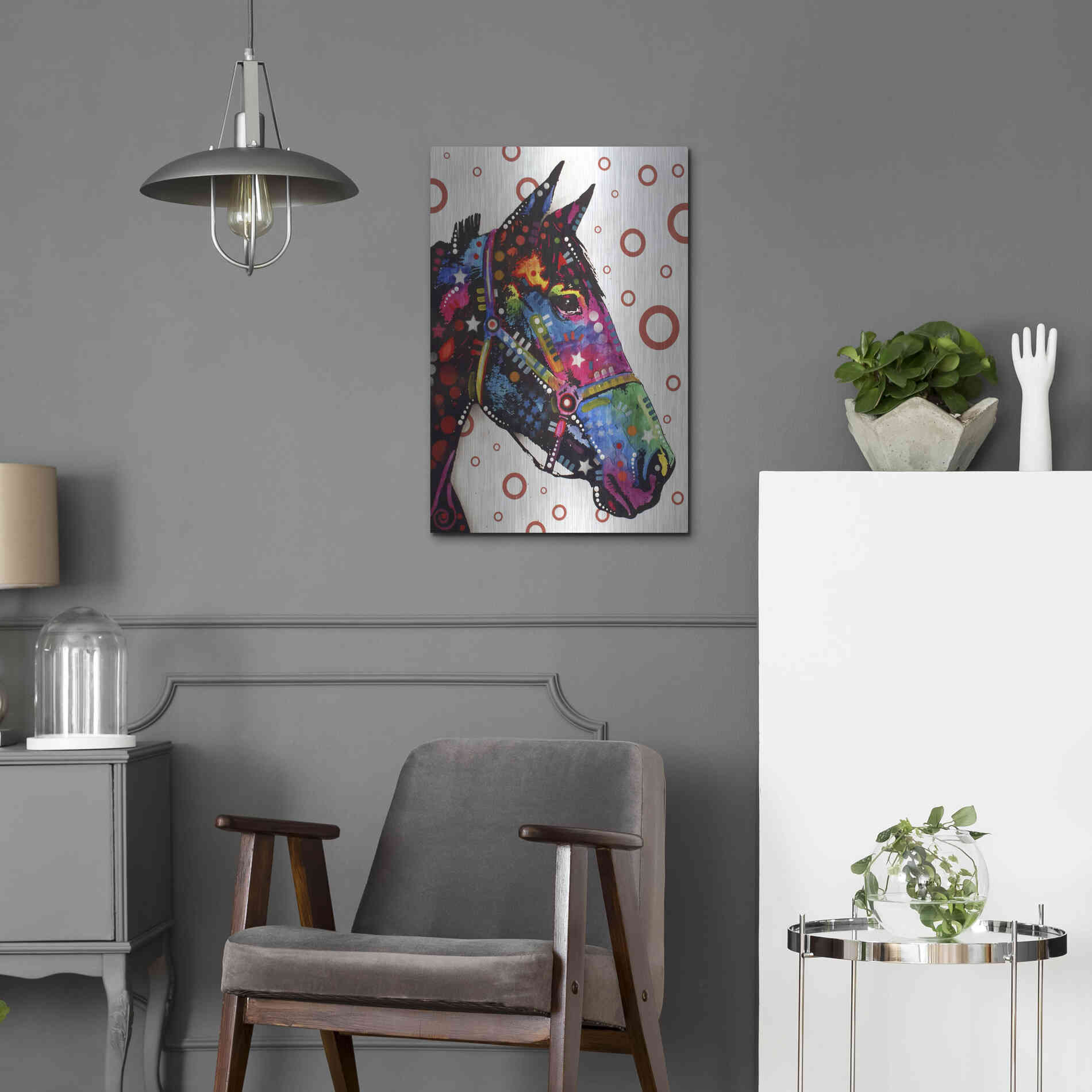 Luxe Metal Art 'Horse 1' by Dean Russo, Metal Wall Art,16x24