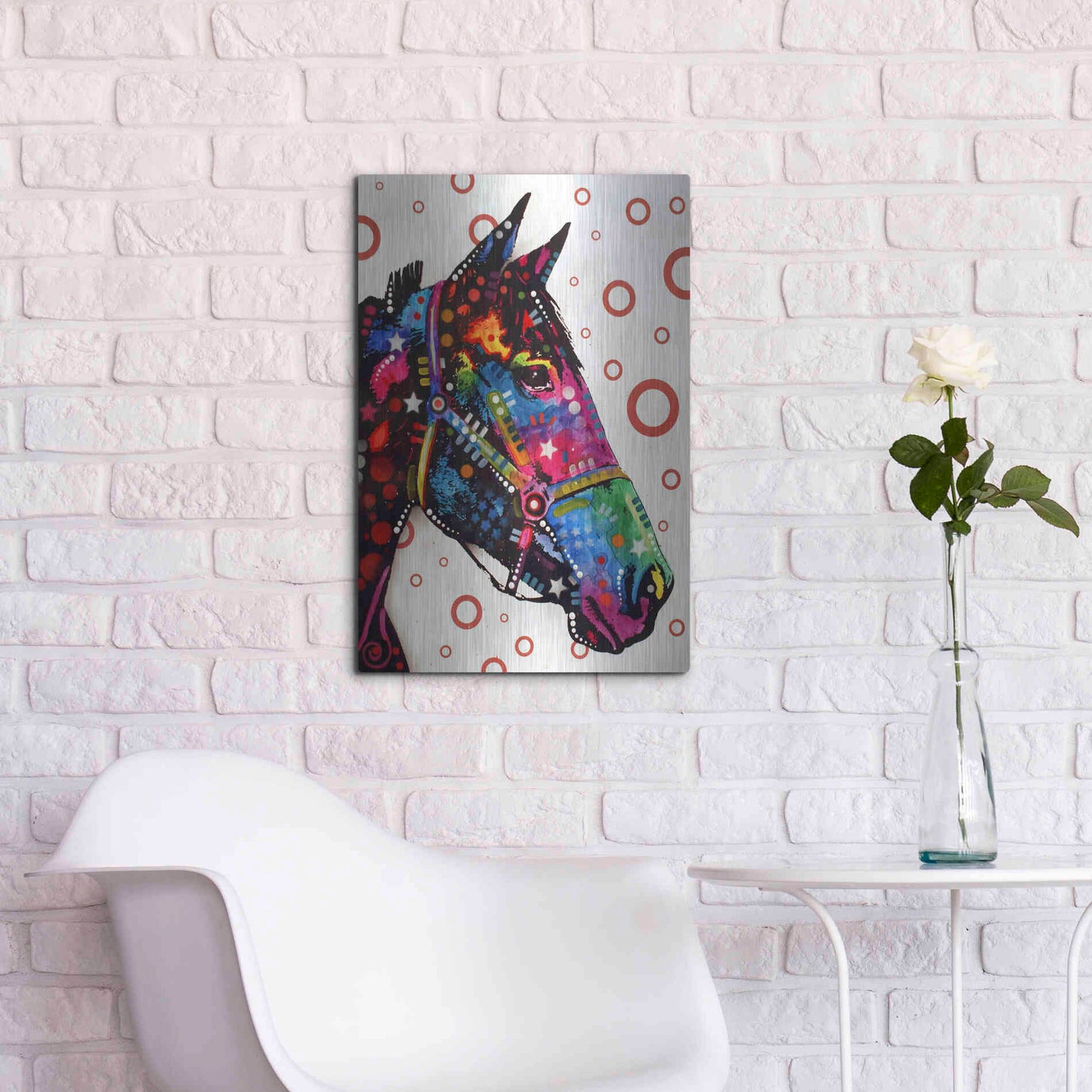 Luxe Metal Art 'Horse 1' by Dean Russo, Metal Wall Art,16x24