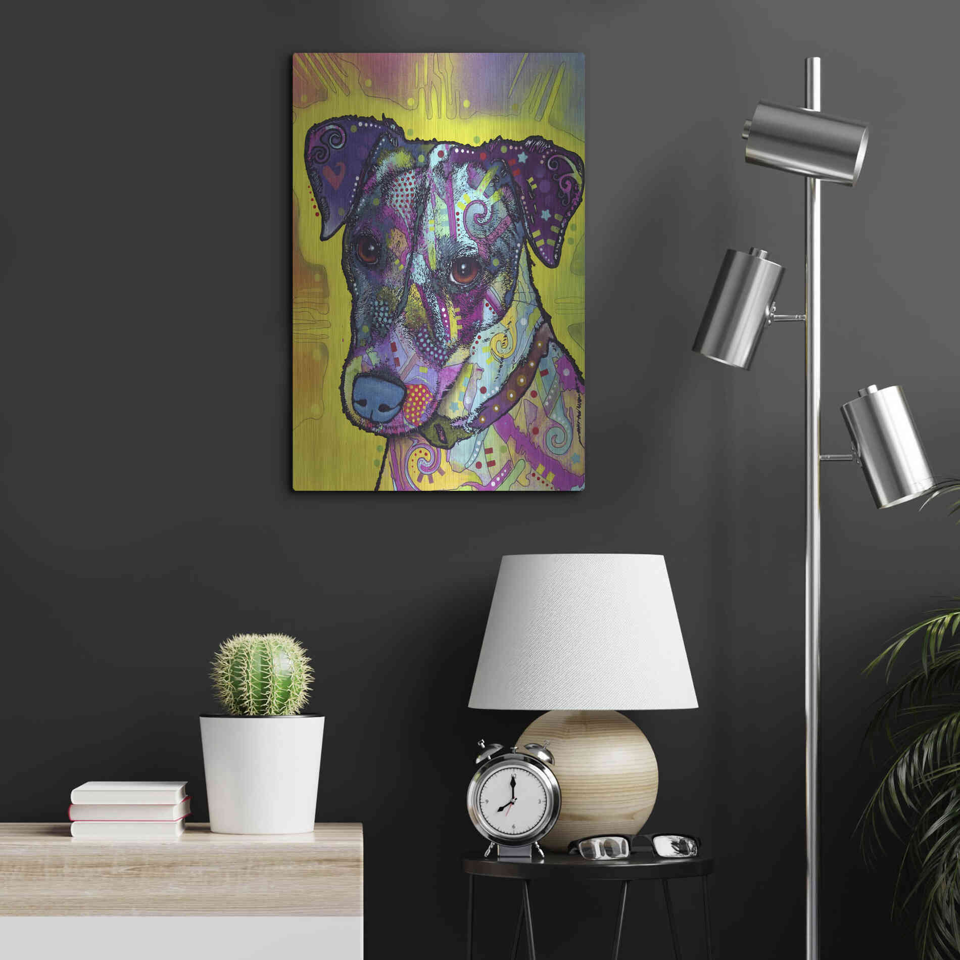 Luxe Metal Art 'Jack Russell' by Dean Russo, Metal Wall Art,16x24