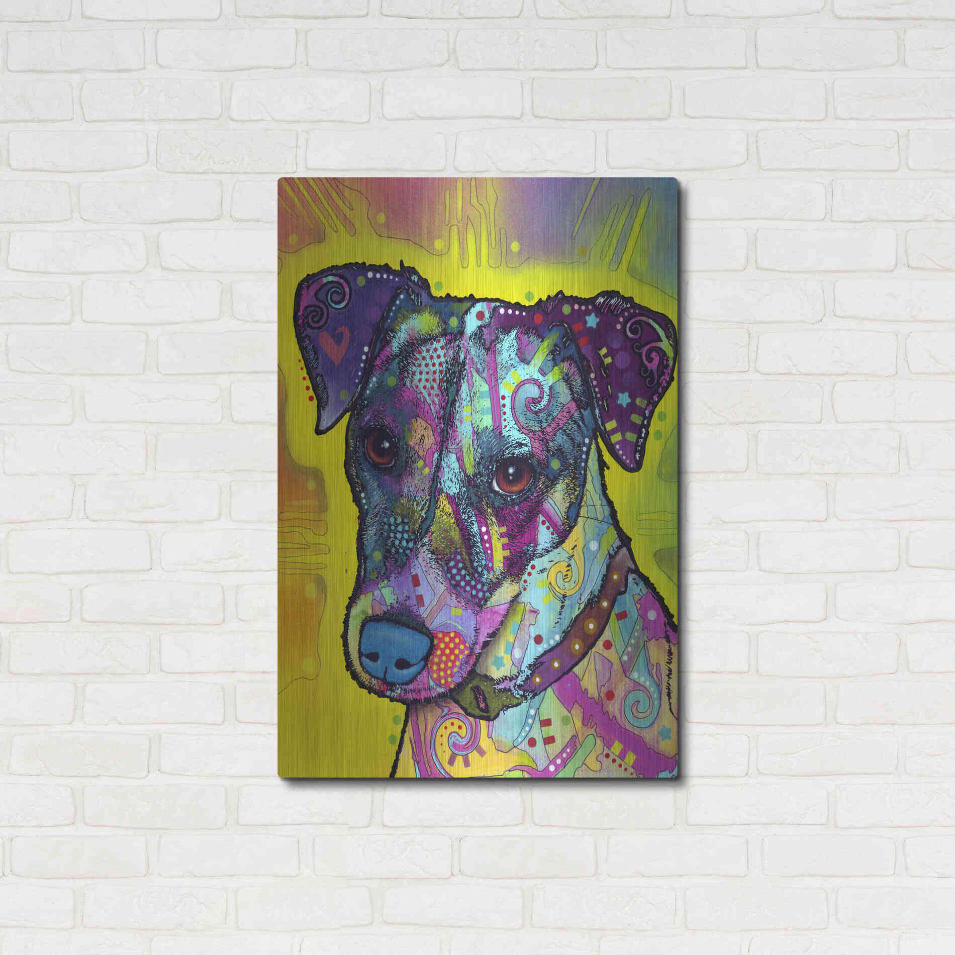 Luxe Metal Art 'Jack Russell' by Dean Russo, Metal Wall Art,24x36