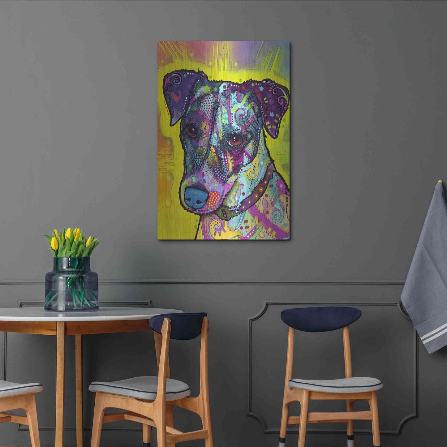 Luxe Metal Art 'Jack Russell' by Dean Russo, Metal Wall Art,24x36