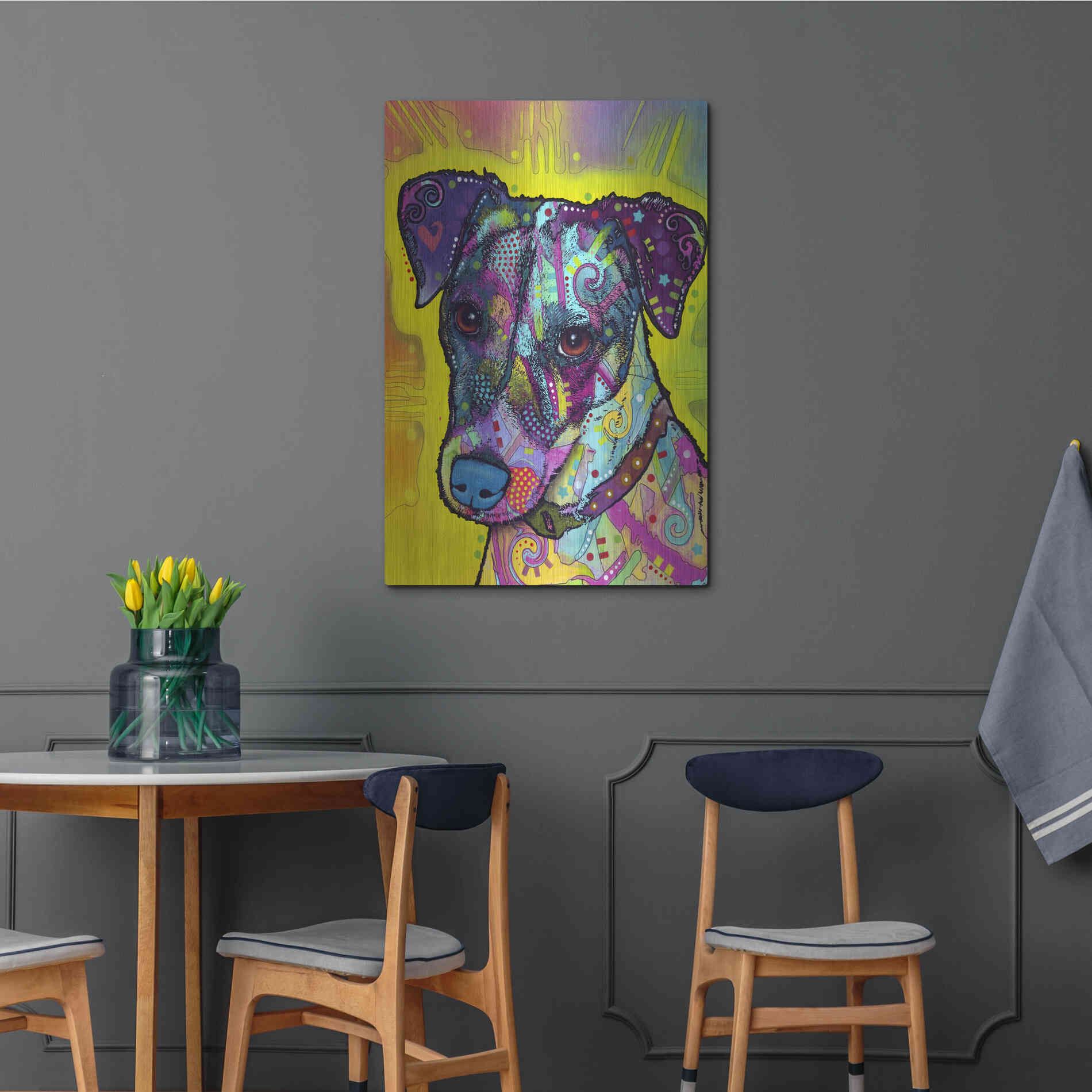Luxe Metal Art 'Jack Russell' by Dean Russo, Metal Wall Art,24x36