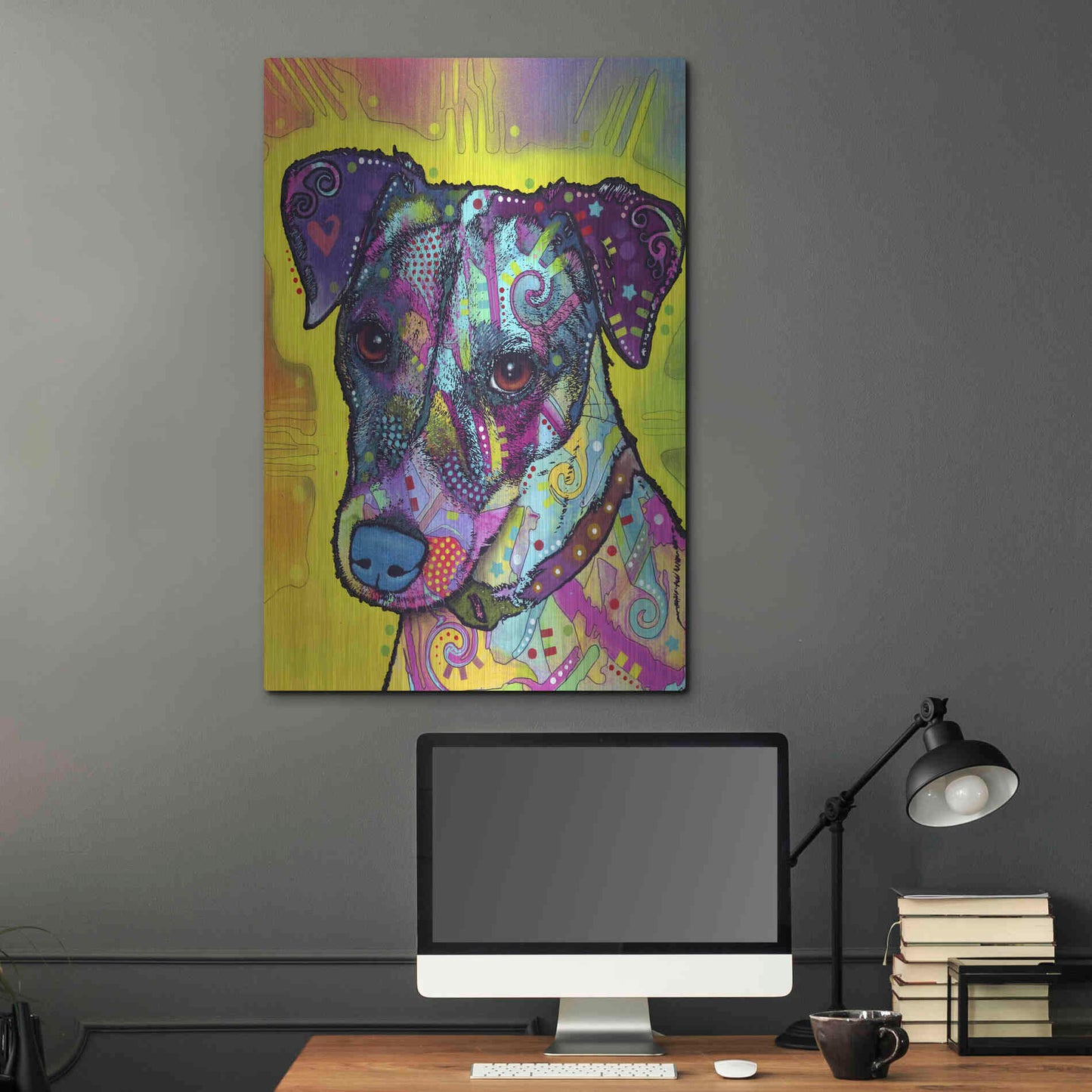 Luxe Metal Art 'Jack Russell' by Dean Russo, Metal Wall Art,24x36
