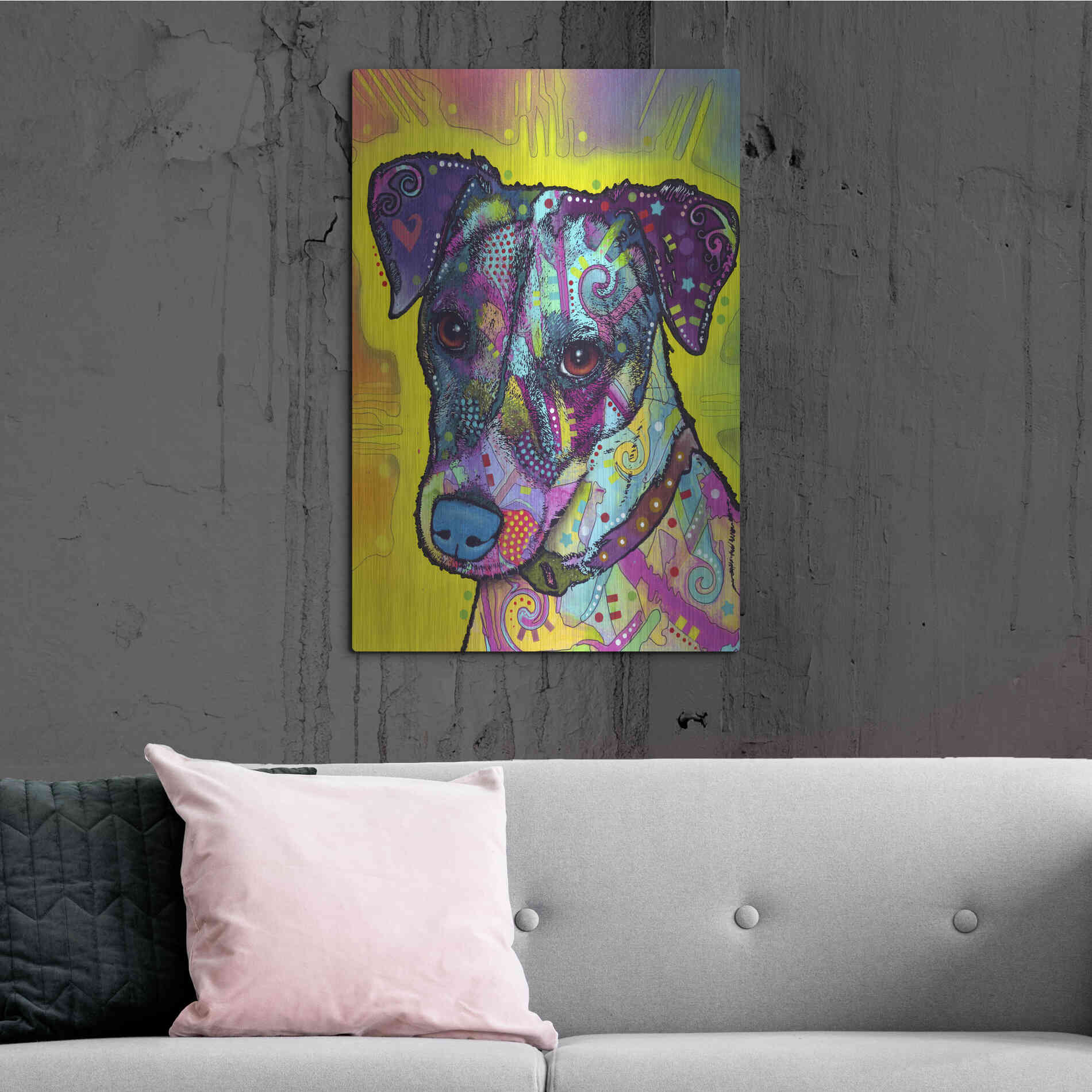 Luxe Metal Art 'Jack Russell' by Dean Russo, Metal Wall Art,24x36