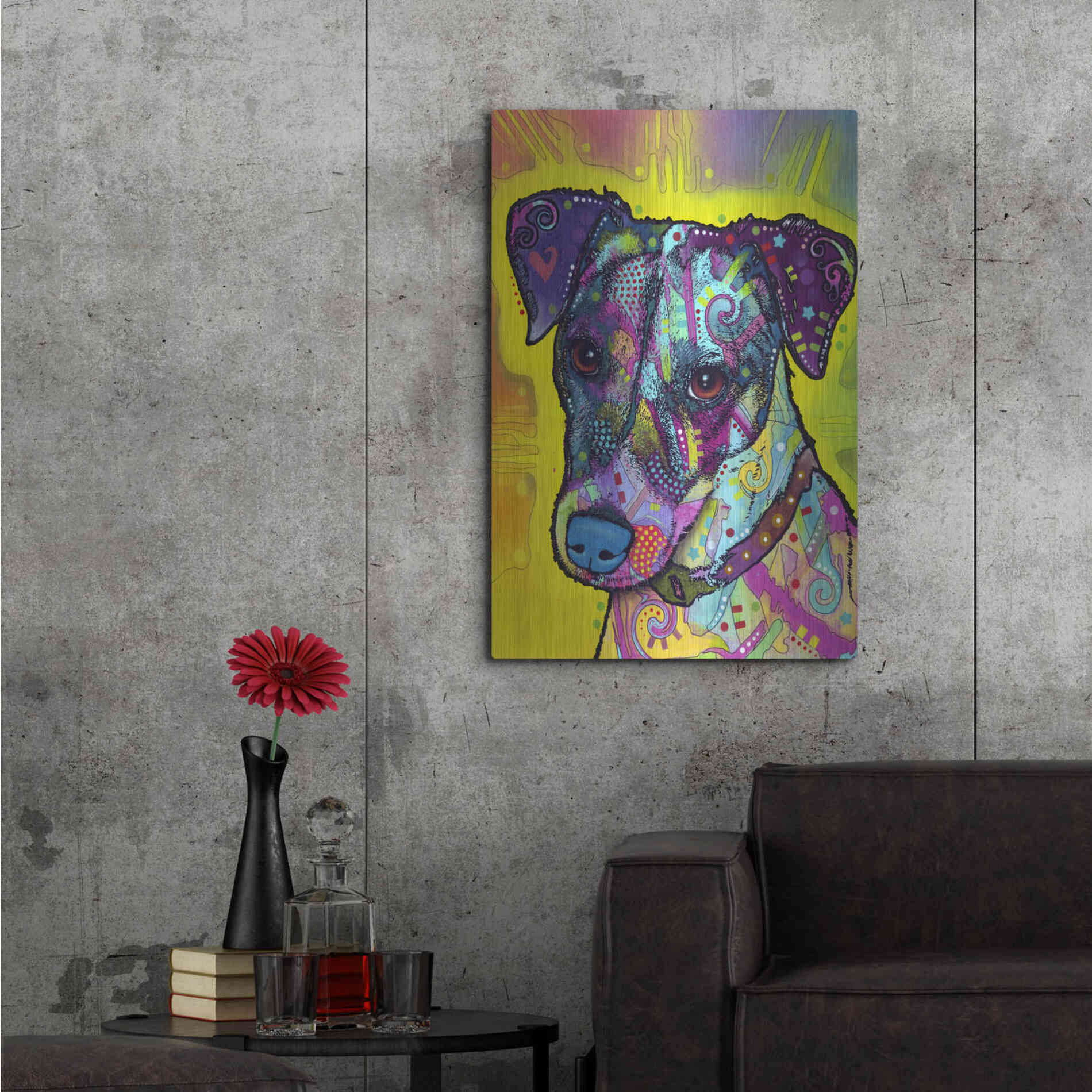 Luxe Metal Art 'Jack Russell' by Dean Russo, Metal Wall Art,24x36