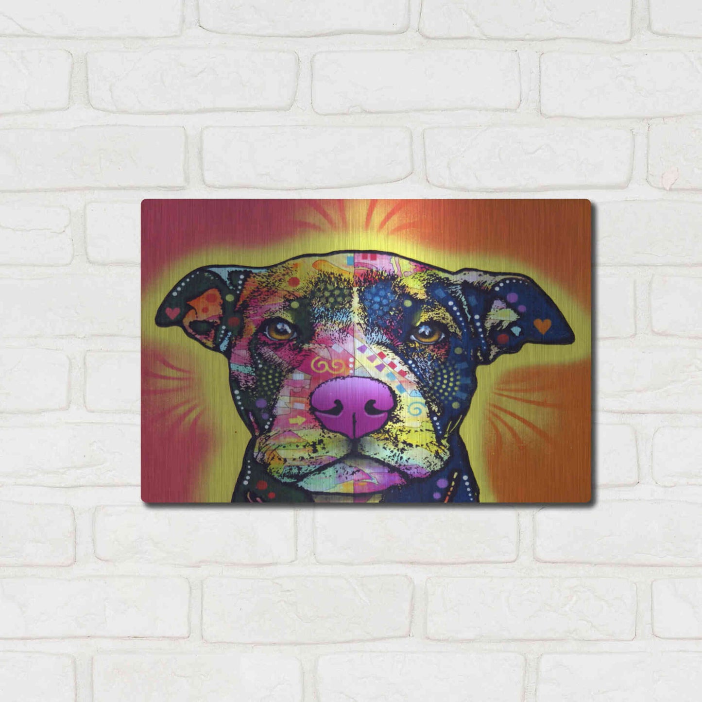 Luxe Metal Art 'Love A Bull' by Dean Russo, Metal Wall Art,16x12