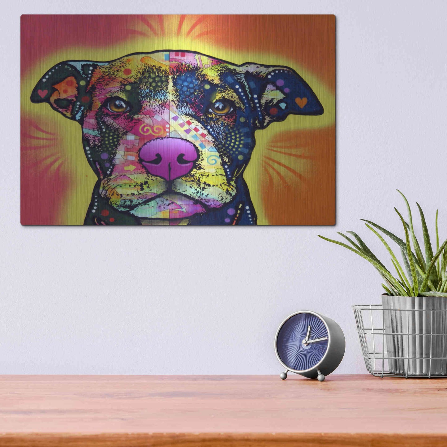 Luxe Metal Art 'Love A Bull' by Dean Russo, Metal Wall Art,16x12