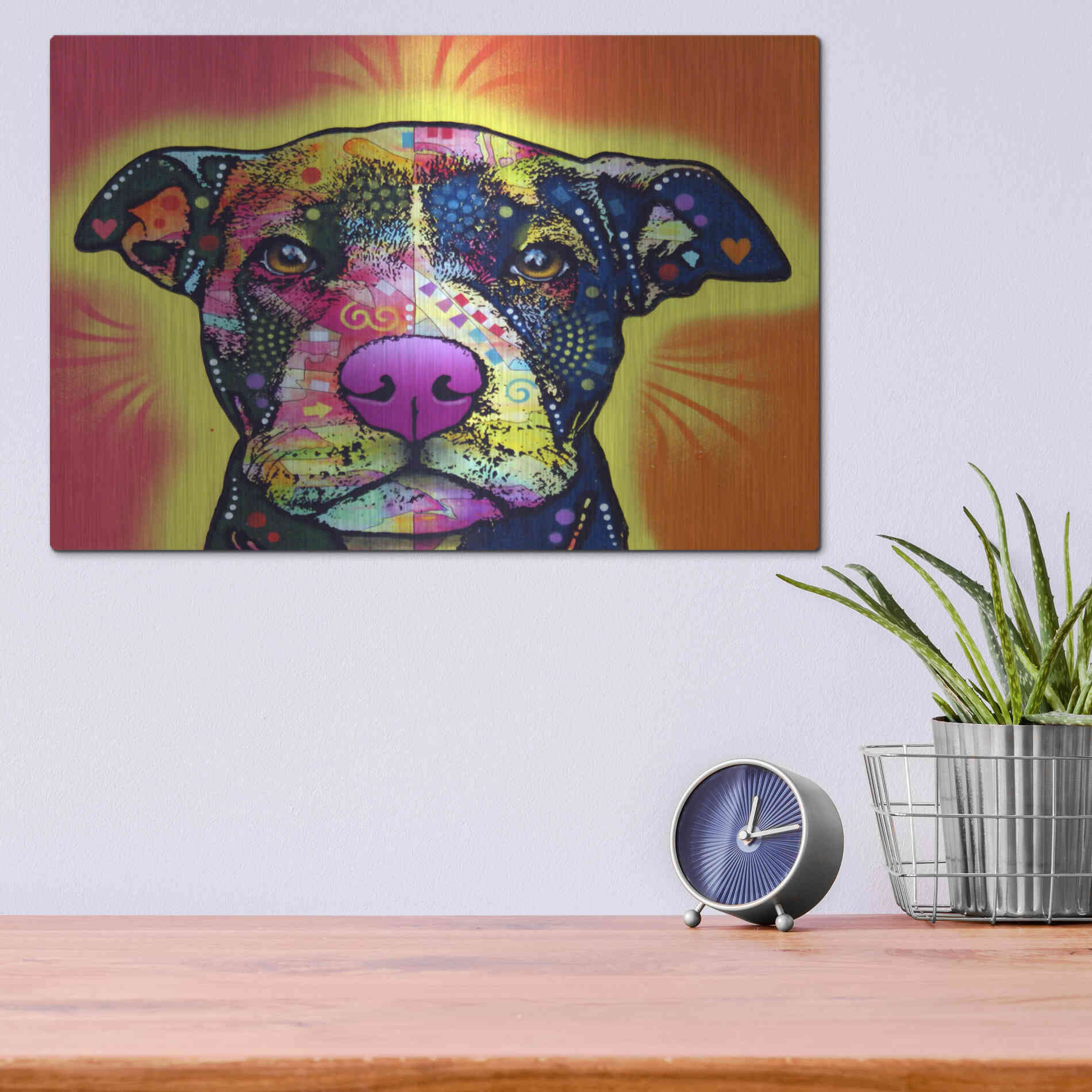 Luxe Metal Art 'Love A Bull' by Dean Russo, Metal Wall Art,16x12