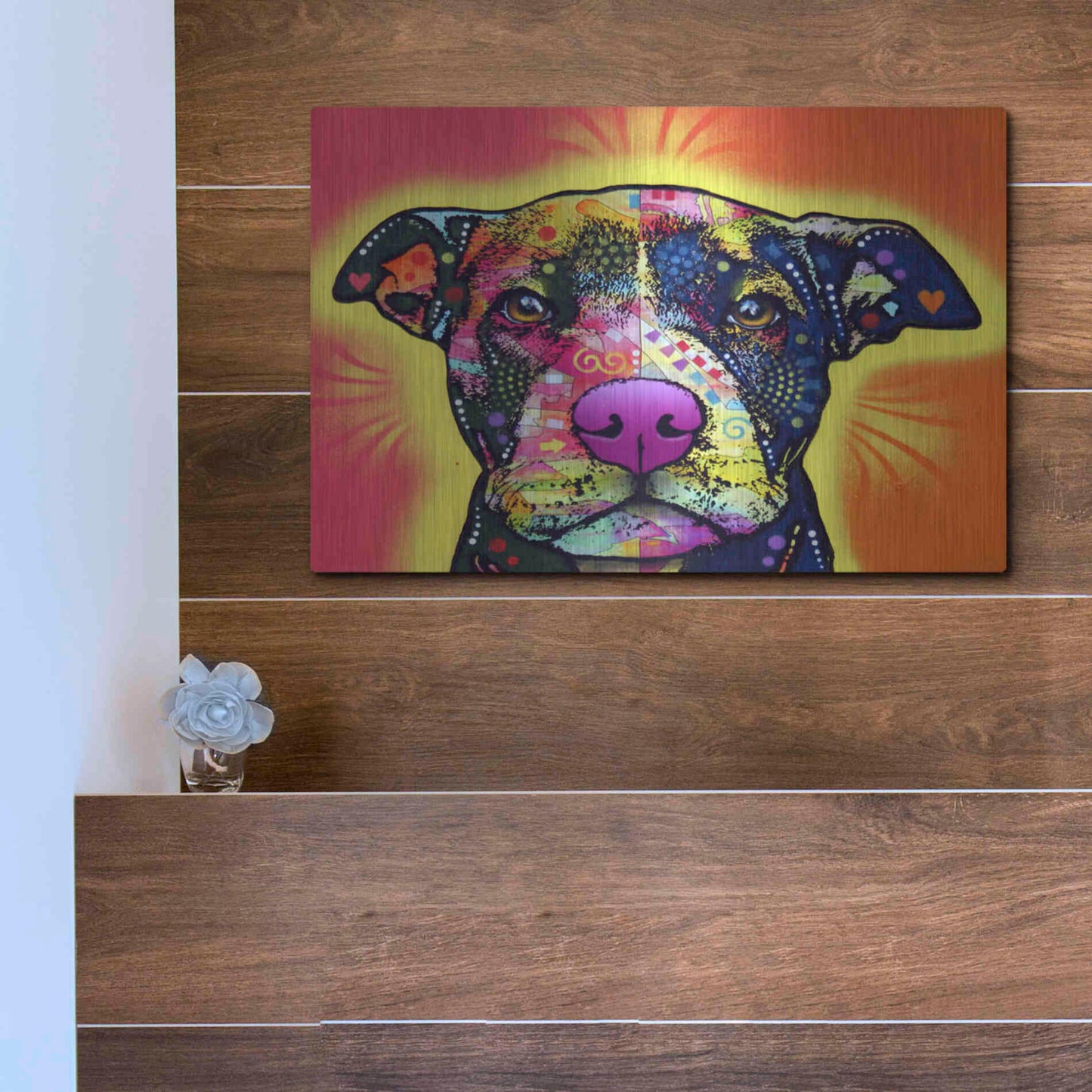 Luxe Metal Art 'Love A Bull' by Dean Russo, Metal Wall Art,16x12