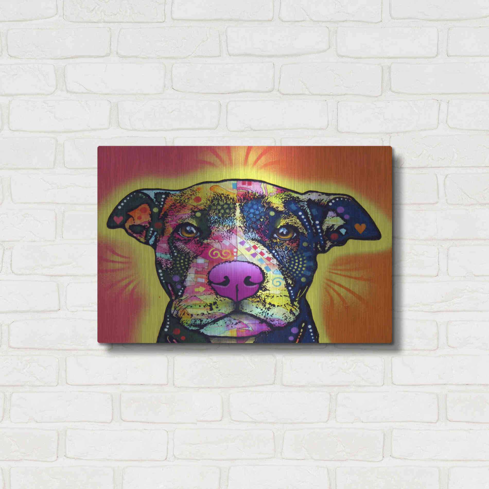 Luxe Metal Art 'Love A Bull' by Dean Russo, Metal Wall Art,24x16